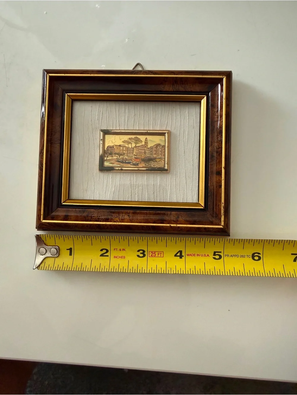 Vintage Italian Creazioni Artistiche Serie Oro Framed Miniature Wall Art